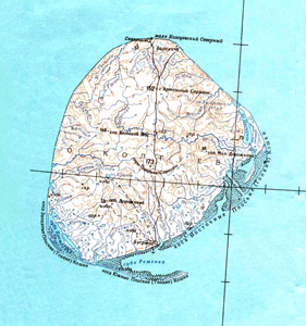 Abbildung 2: Die Insel Kolgujew, Landkartenausschnitt. Abbildung 2: Landkartenausschnitt der Insel Kolgujew.